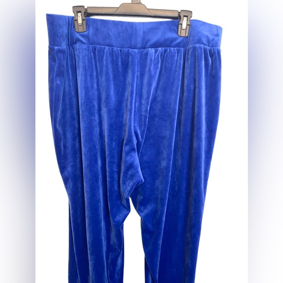 Juicy Couture Velvet Blue Slit Sides Wide Leg Pull on Sweatpants Size 1x - Picture 5 of 15
